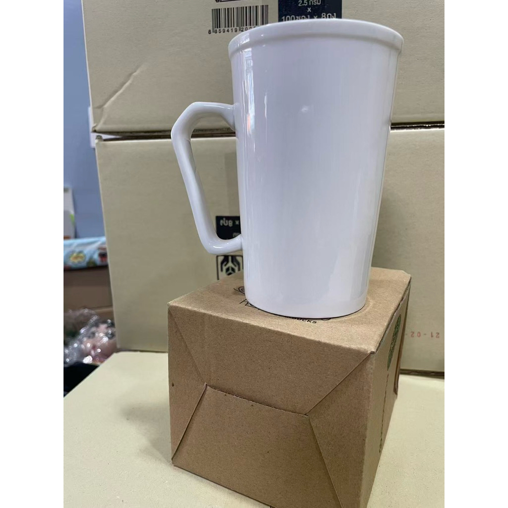 ถ้วยเซรามิกในกล่องของขวัญถ้วยกาแฟ แก้วมัคเมอร์เมดทองเหลือง แก้วกาแฟสตาบัค