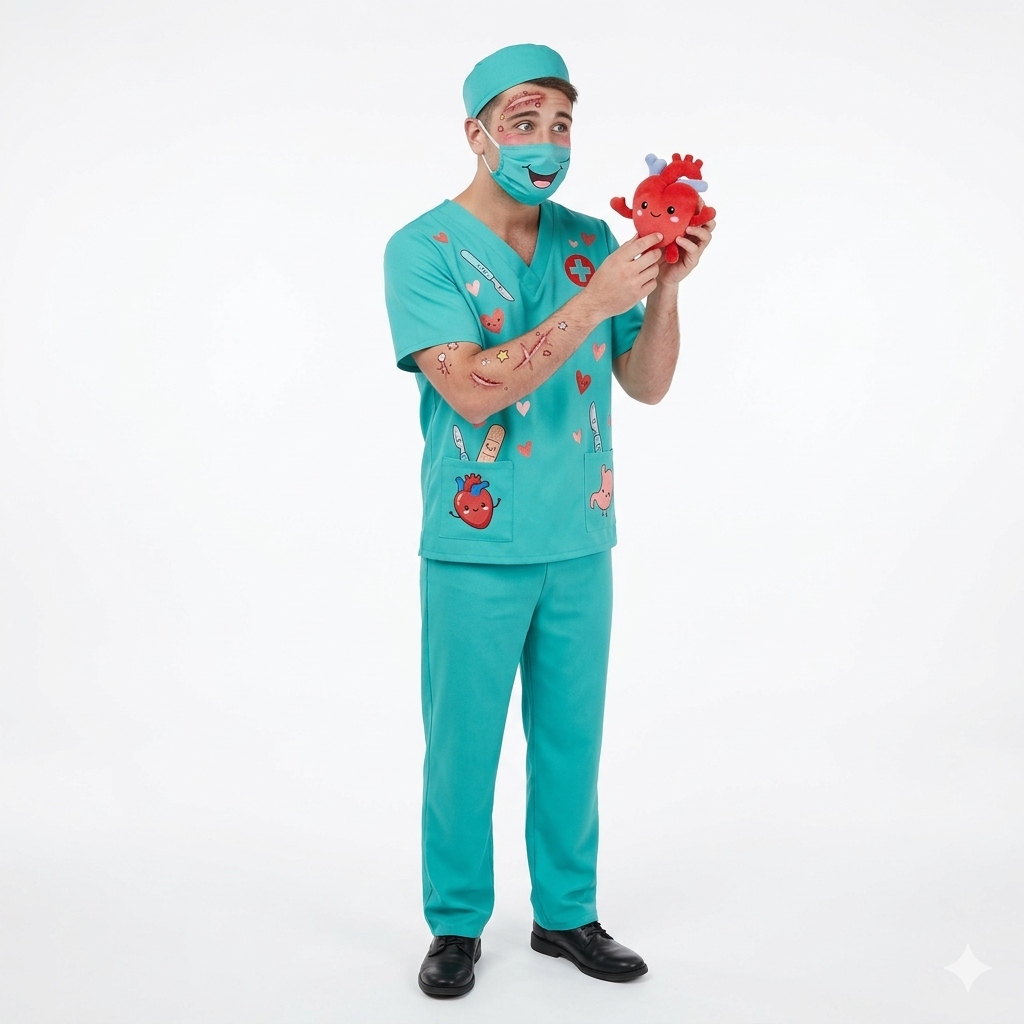 ชุดหมอซอมบี้สำหรับผู้ใหญ่ ชุดวันฮาโลวีน Zombie Doctor Costume for Adults, Halloween Costume