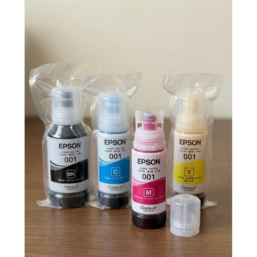หมึก epson 001 แท้ (ในซีล แต่ไม่มีกล่อง) สำหรับเครื่องพิมพ์epson L-series รุ่นใหม่