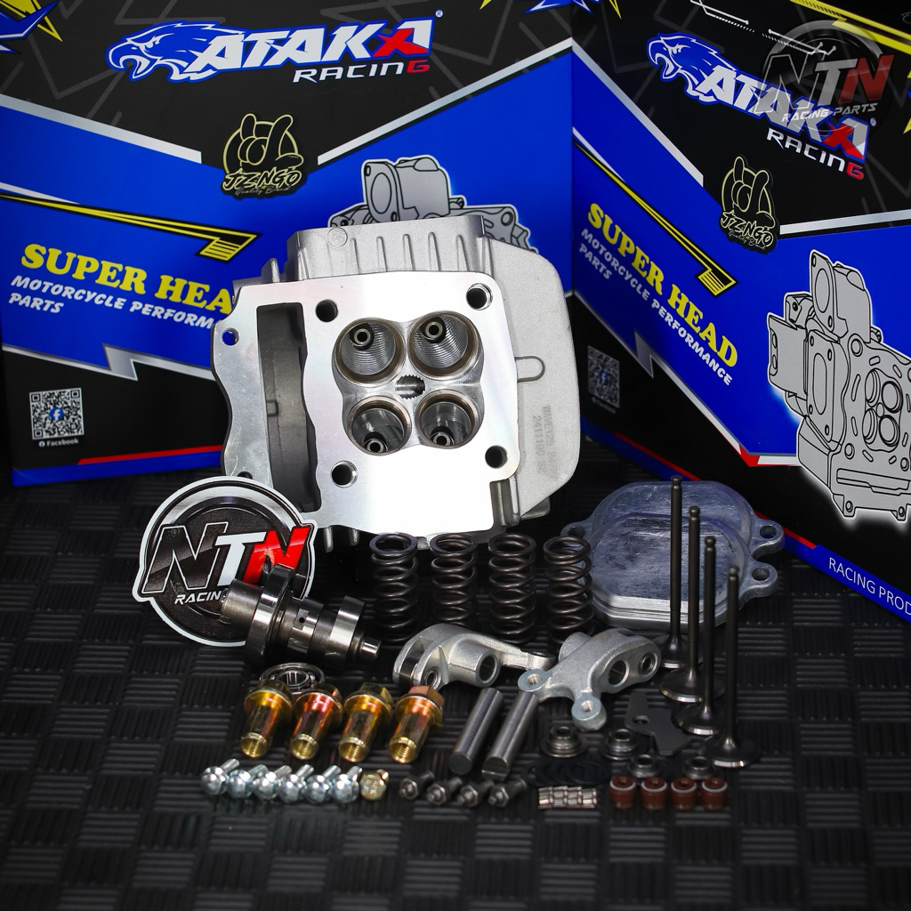 ฝาสูบ ATAKA 4วาล์ว Wave125 ขนาดวาล์ว 19-22 22/25 24/27 25/28 แบรนด์ ATAKA RACING