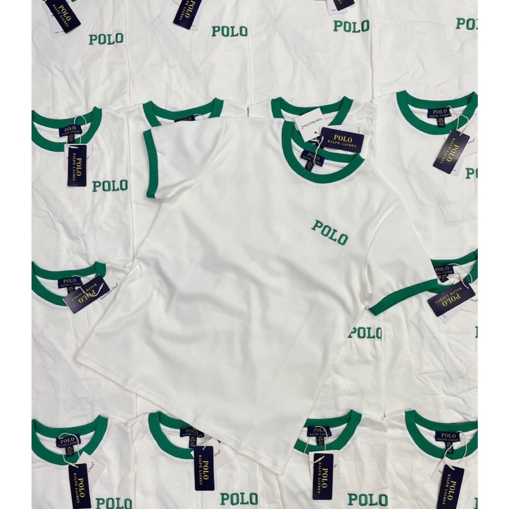 🍊 VL 5202 เสื้อยืดคอกลม แต่งขอบสสีเดียว งานปัก สวยเก๋