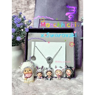 ส่งด่วน1วัน 🧸 Set สร้อย+จี้ Monchhichi x Swarovski ของแท้100% 🍒 แถมจี้เชอรี่ 💕 พร้อมส่งในไทย ✨️ อุปกรณ์ Full Set 1ชุด!!