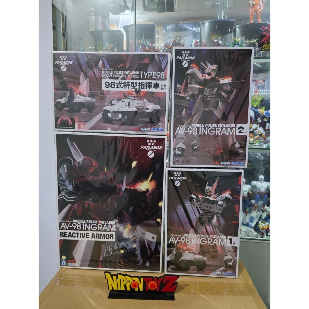 [พร้อมจัดส่ง] AOSHIMA: Mobile Police Patlabor 1/43 AV-98 Ingram 1 & Ingram 2 & Reactive Armor & Spec