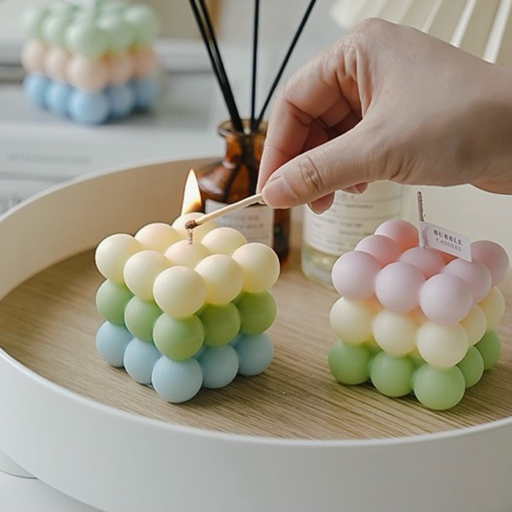 <พร้อมส่ง> เทียนหอม ทรงลูกบาศก์ รูบิก 9 Balls-Cube Candle เทียน น่ารัก ของใช้ในบ้าน ของตกแต่ง พร็อบถ่ายรูป