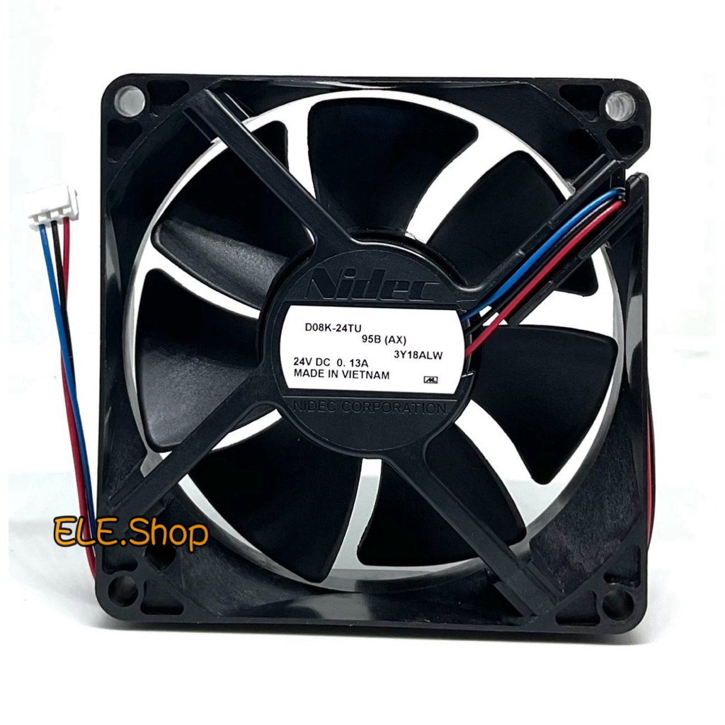 พัดลม 3นิ้ว (3“) 80x80x25 24VDC 0.13A D08K-24TU 3สาย พร้อมส่ง