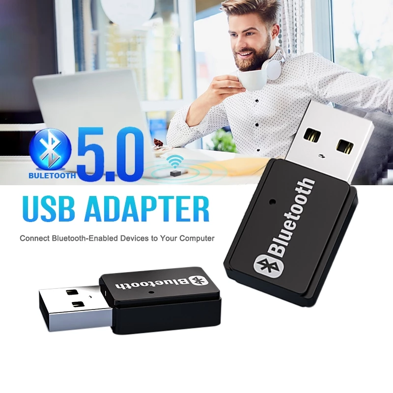 ตัวรับสัญญาณบลูทูธ USB Bluetooth5.0 สัญญาณบลูทูธ adapter เครื่องรับ/ส่งบูลทูธสเตอริโอ สำหรับคอมพิวเตอร์ โน้ตบุ๊ค แล็ปท็อ