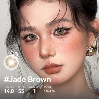 COCOMUSE 【0°~800°】คอนแทคเลนส์รายวัน Jade Brown/Black/Blue-14MM ลูกครึ่งธรรมชาติ ไม่มีขอบนอก ใส่ปาร์ตี้เดท 10 แผ่น