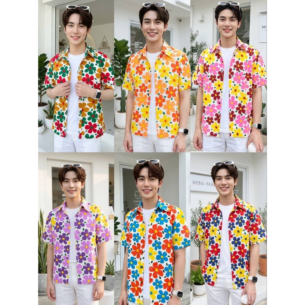 เสื้อลายดอกผู้ชายใส่สงกรานต์..
