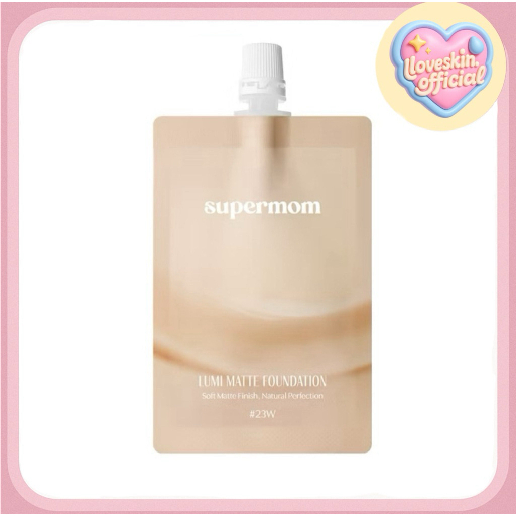 SUPERMOM l LUMI MATTE FOUNDATION SACHET รองพื้นเนื้อแมตต์แบบซอง ติดทน ปกปิดระดับปานกลาง 8 กรัม