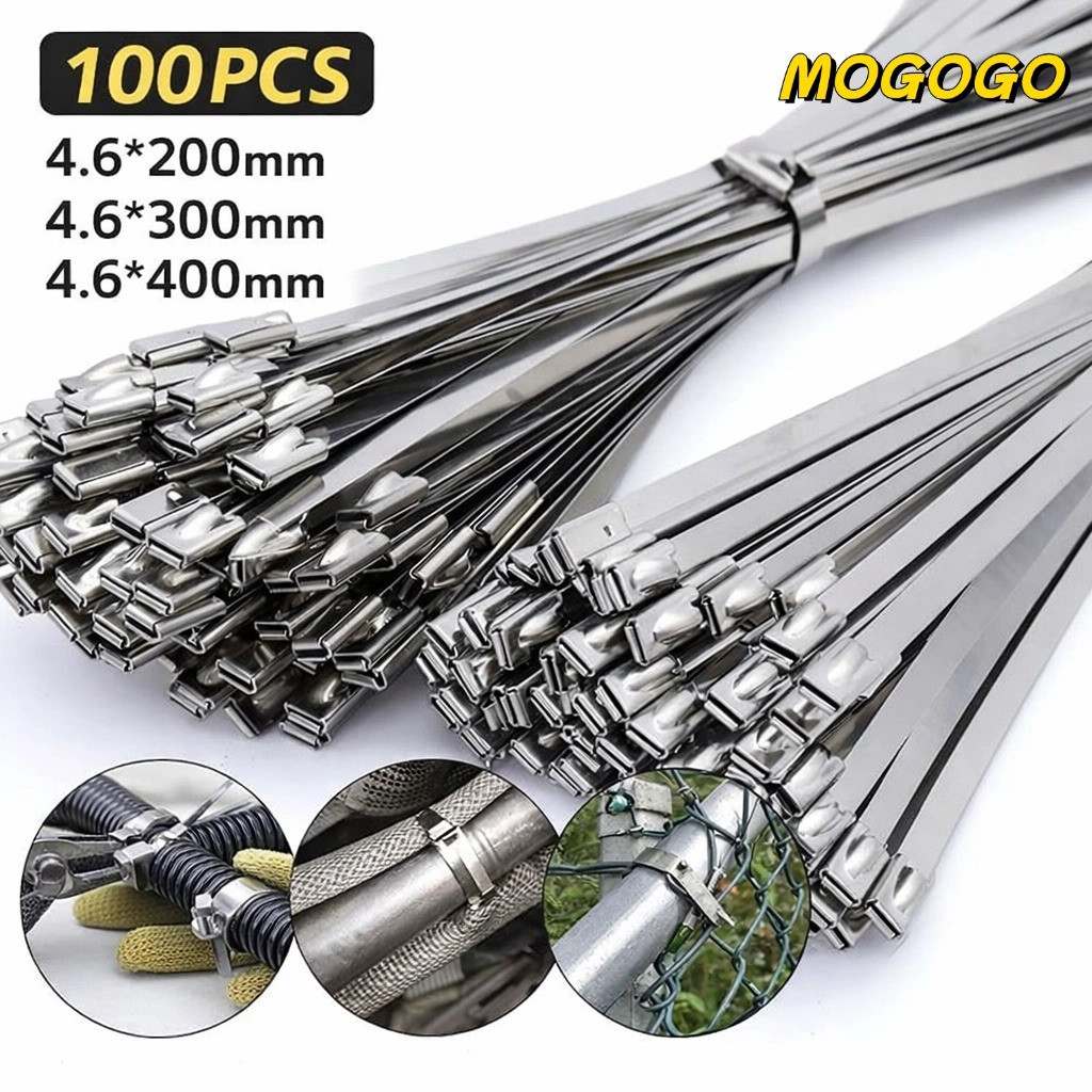 100 ชิ้น เคเบิ้ลไทร์ สแตนเลส 304 กว้าง 4.6มม (cable Ties Stainless 304) สายรัดสแตนเลส สายรัด
