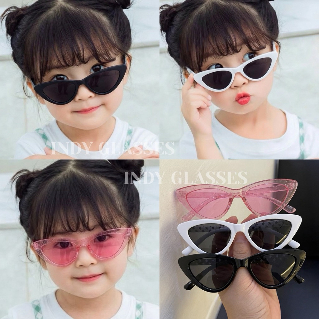 แว่นกันแดดเด็กทรง Cat Eye ป้องกัน UV400 ปกป้องสายตาพร้อมสไตล์น่ารัก