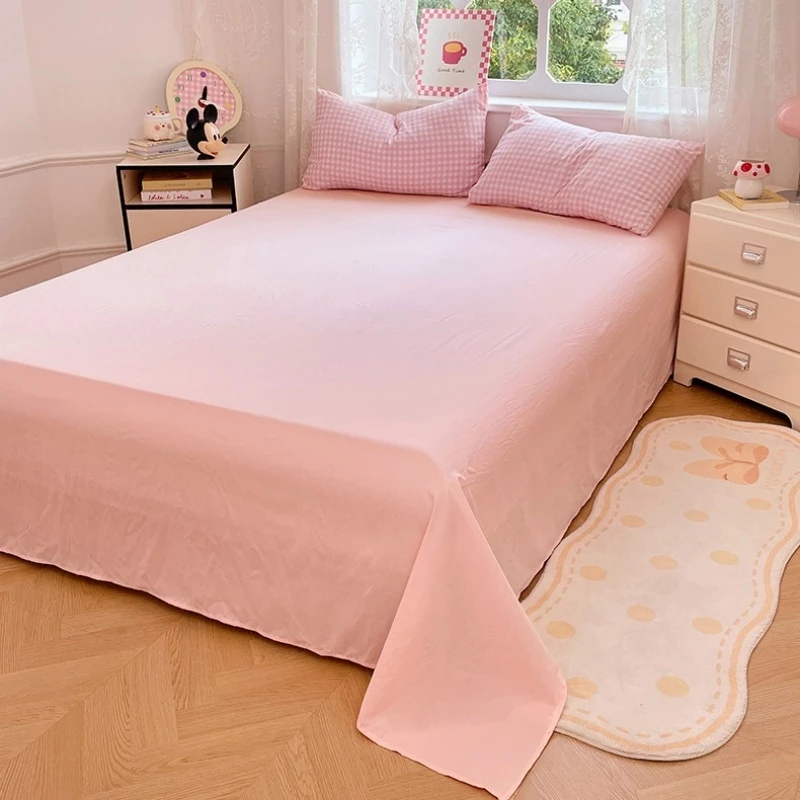 【ในสต็อก】ชุดเครื่องนอน 4 ชิ้น ปลอกผ้านวม+ปลอกหมอน+ผ้าปู ครบชุด 5-6 ฟุต สินค้าคุณภาพสูง ตารางสีชมพูน้ำเงิน 4ใน1 5/6ฟุต thumbnail 5