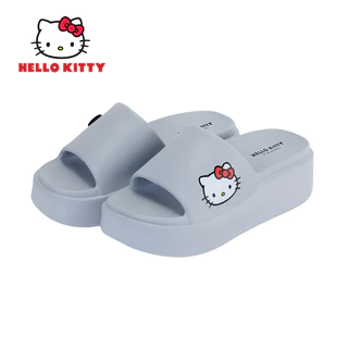 Hello Kitty รองเท้าแตะคิตตี้ ลิขสิทธิ์แท้ พื้นสูง มินิมอล โบว์แดง น่ารัก รุ่นKTP-043