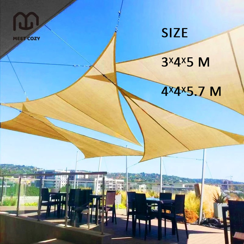MEET COZY ผ้าบังแดด HDPE/160GMS ผ้าใบกลางแจ้ง สามเหลี่ยมมุมฉาก กันยูวี ร่มใหญ่ๆ # 1 FB-E