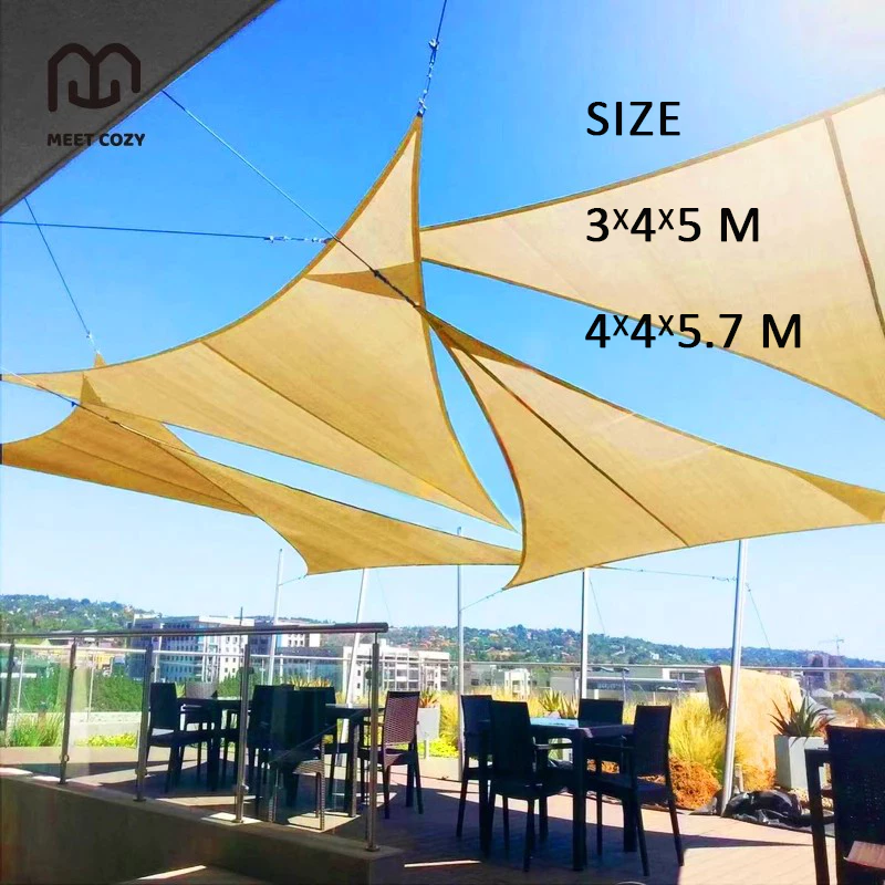 MEET COZY ผ้าบังแดด HDPE/160GMS ผ้าใบกลางแจ้ง สามเหลี่ยมมุมฉาก กันยูวี ร่มใหญ่ๆ # 1 FB-E