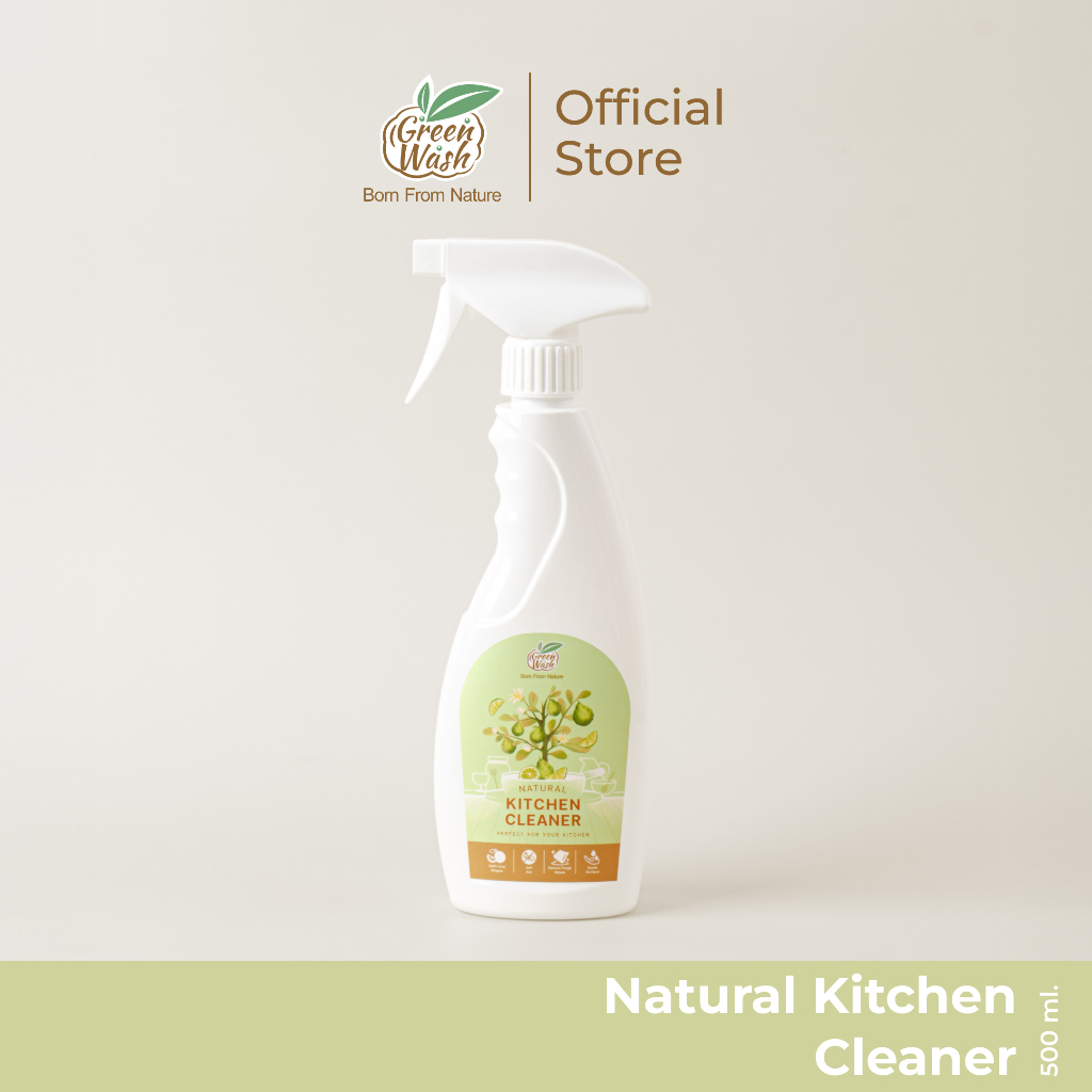 Greenwash Kitchen Cleaner น้ำยาทำความสะอาดครัวออร์แกนิคจากเอนไซม์มะกรูด ขวดสเปรย์ 500ml