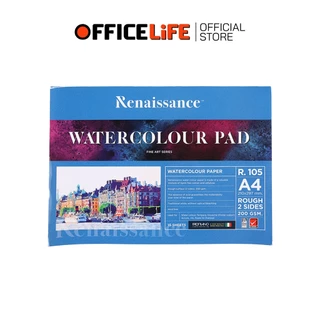 Renaissance (เรนาซองซ์) กระดาษร้อยปอนด์ สมุดวาดรูป รุ่น R-106 - R-606 ชนิดเรียบ / ผิวหยาบ ขนาด A4 และ A3 ( 1 เล่ม )