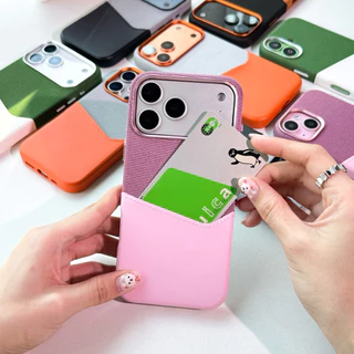 พร้อมส่ง T9S213🪾2Tone Magnetic Fabric Leather เคสแข็งชาร์จไร้สายงานผ้าตัดด้วยหนังแท้ แม่เหล็กN52 เคสไอโฟน For iPhone17pm