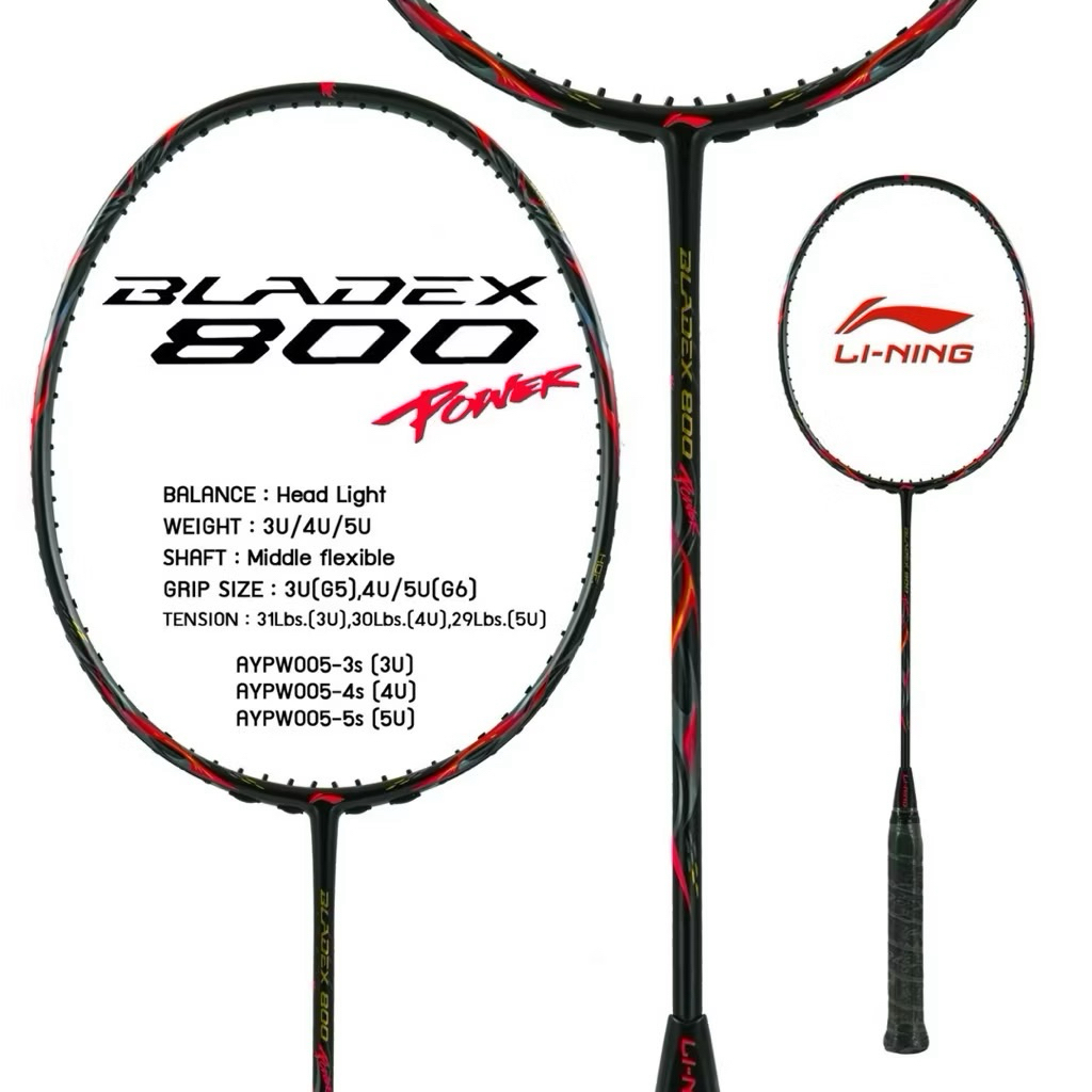 Li-Ning BLADEX 800 Power vs Speed  (3/4U) แถมเอ็น พันด้าม ซอง ประกันศูนย์ไทย6เดือน