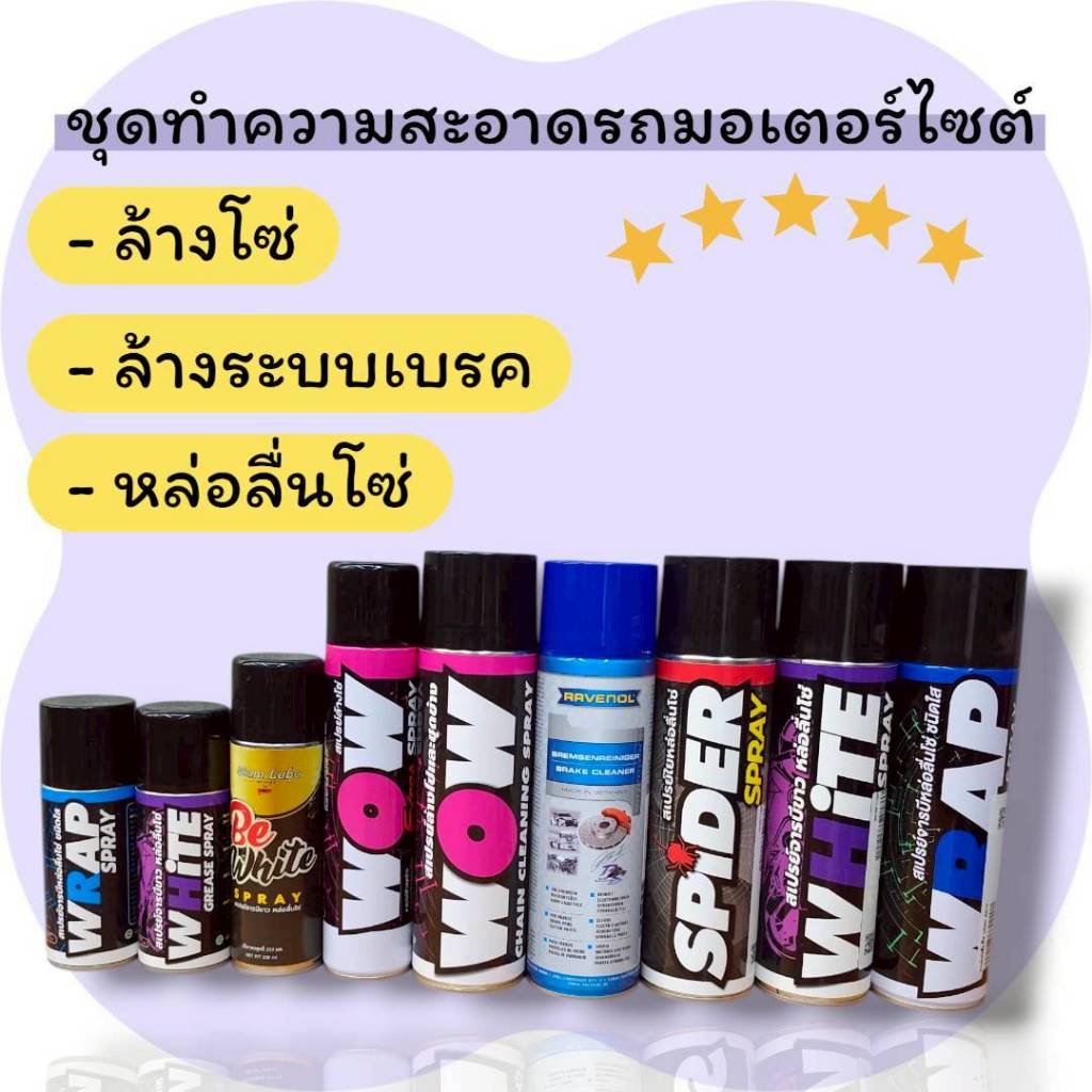 สเปรย์หล่อลื่นโซ่ จารบีขาว (BE WHITE) 230ml.
