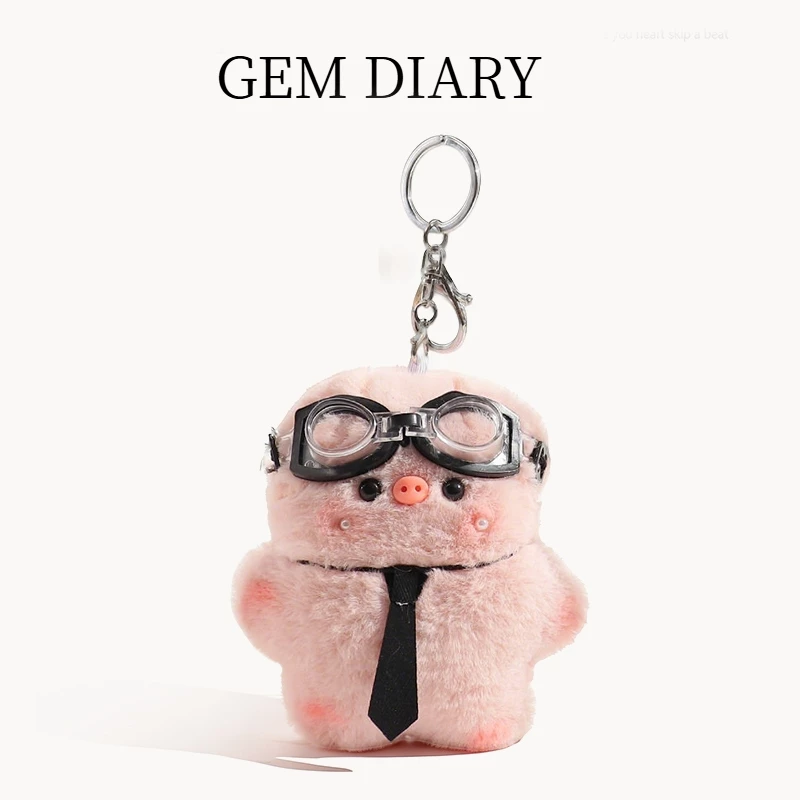 GEM DIARY ส่งเร็ว🚚พวงกุญแจตุ๊กตาจี้ตุ๊กตาหมูสีชมพู จี้ประณีต อุปกรณ์เสริมน่ารักของเด็กผู้หญิง