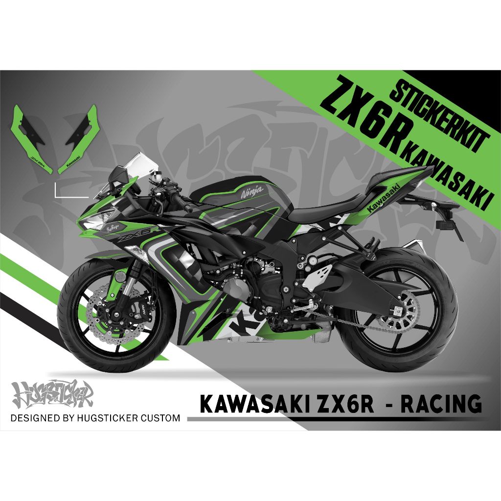 Hugsticker สติ๊กเกอร์ ZX6R ลาย Racing