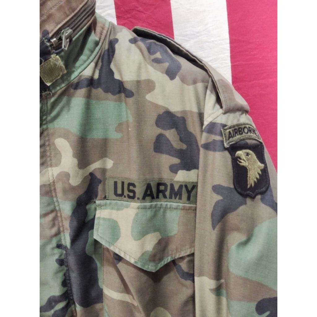 JACKET M65 ไซส์ LR ลายพราง Woodland แท้ US ARMY 🔥 มาพร้อมกับอาร์มเดิม 3 ชิ้น