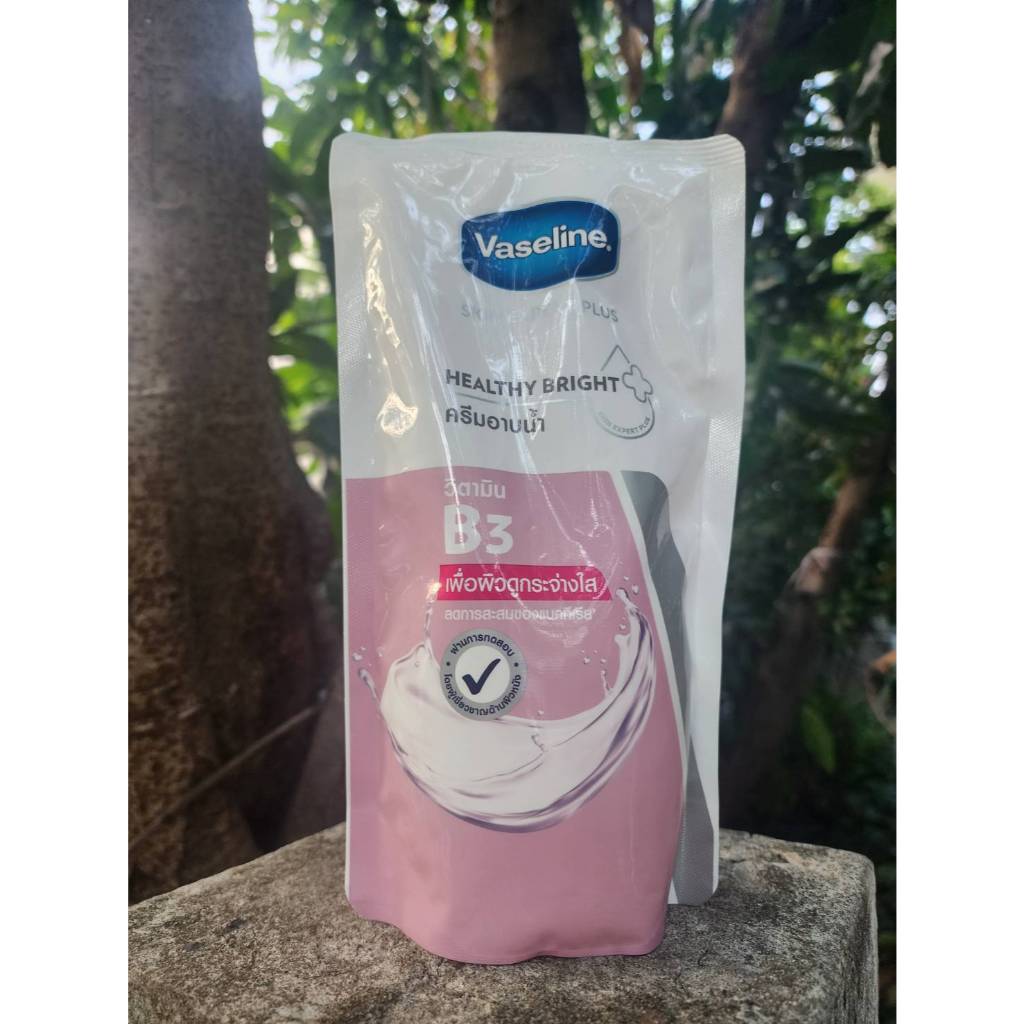 (โฉมใหม่)ครีมอาบน้ำวาสลีนวาสลีนถุงเติมสีชมพูขนาด 400 ml.x1 แบบขวดปั้มสีเขียว ขนาด430 ml.x1