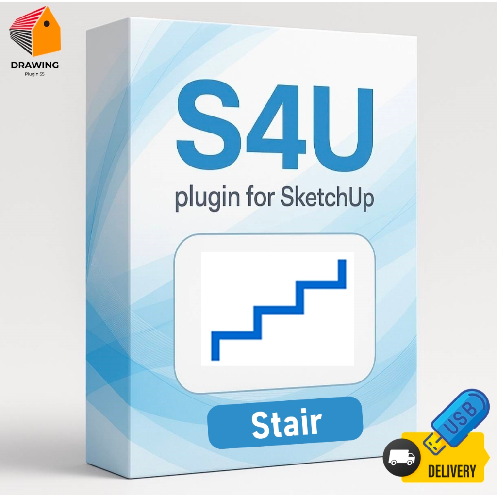 S4U 💙 Stair สร้างบันไดจากเส้นหรือรูปทรง 2D |Plugin For SU⭐จัดส่งshopee express เท่านั้น