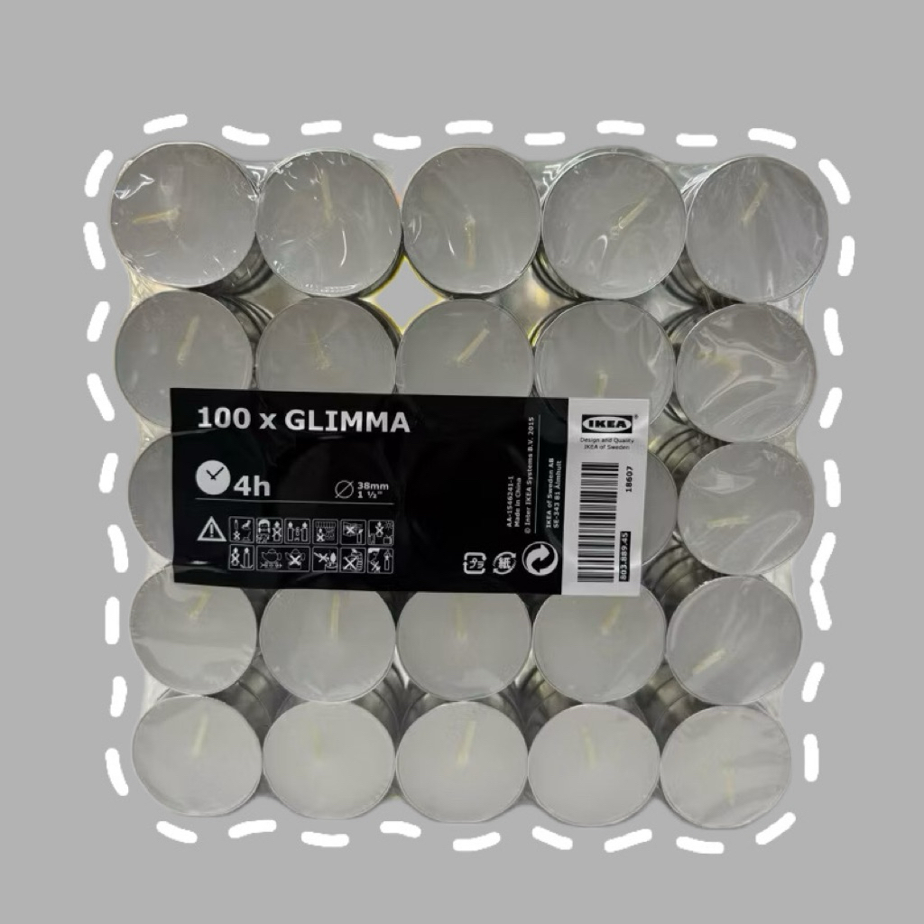 IKEA แท้ เทียนทีไลท์ แพค 100 ชิ้น พร้อมส่ง ราคา ถูกที่สุด ดีลบีเคเค
