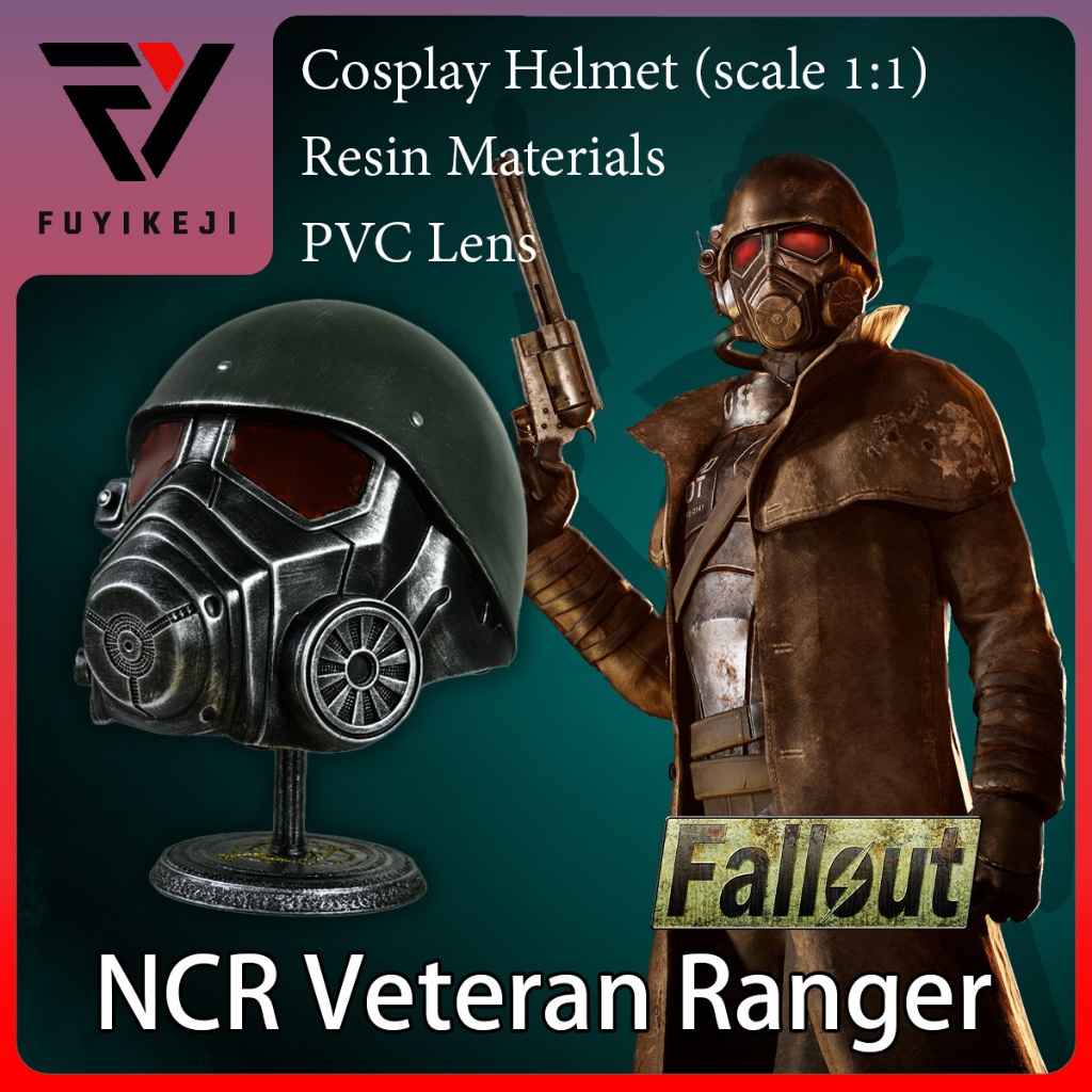 FUYIKEJI | Prop Replica | NCR Veteran Ranger | Fallout | Scale 1:1 | หมวกคอสเพลย์ | Cosplay Helmet