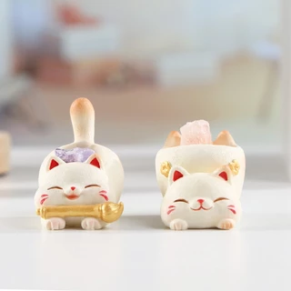 M&G LIFE x Thingswoo Lucky Cat Crystal Blind Box ของตกแต่งตั้งโต๊ะคริสตัลแบบสุ่ม