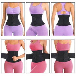 เทรนเนอร ์ เอว Body Shaper เข ็ มขัดรัดตัว 7 กระดูกเหล ็ กการบีบอัดคู ่ Slimming Girdle