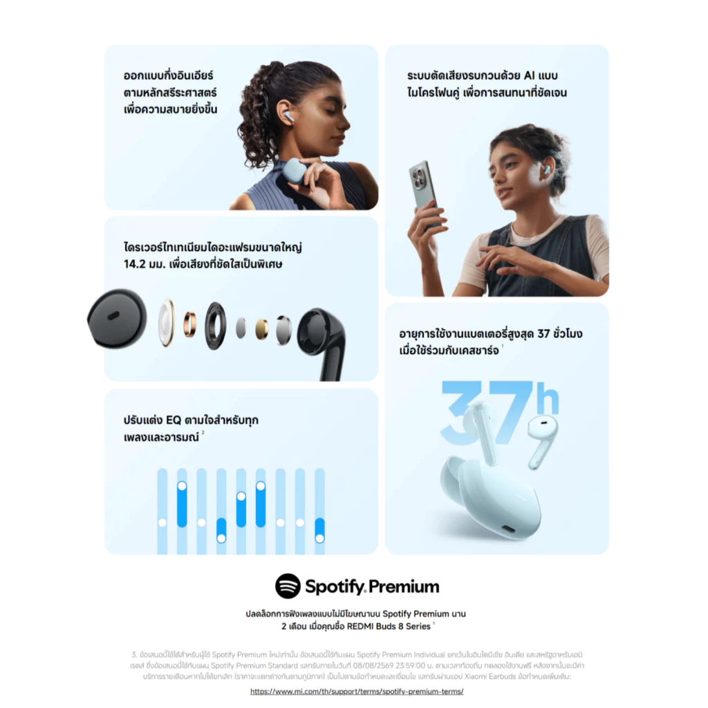 Xiaomi Redmi Buds 8 Active / 8 Lite หูฟัง Bluetooth thumbnail 4