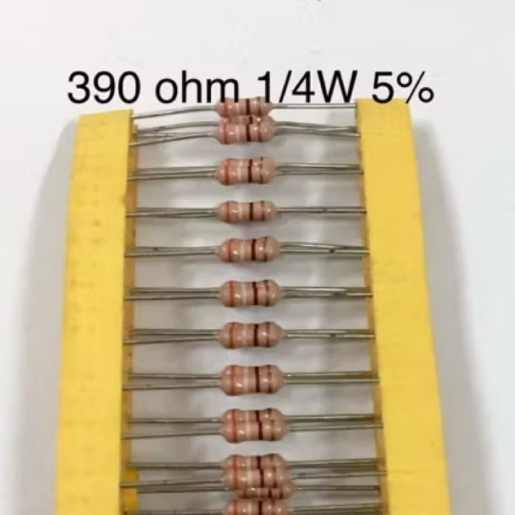 10ชิ้น 390 ohm 1/4W 5% Resistor ตัวต้านทาน 390โอห์ม 1/4วัตต์ ค่าความผิดพลาด+-5%  ตัวต้านทาน