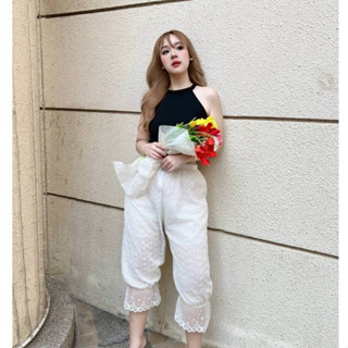 Yuri Pants กางเกงลูกไม้สาวอวบ พร้อมส่ง L/XL