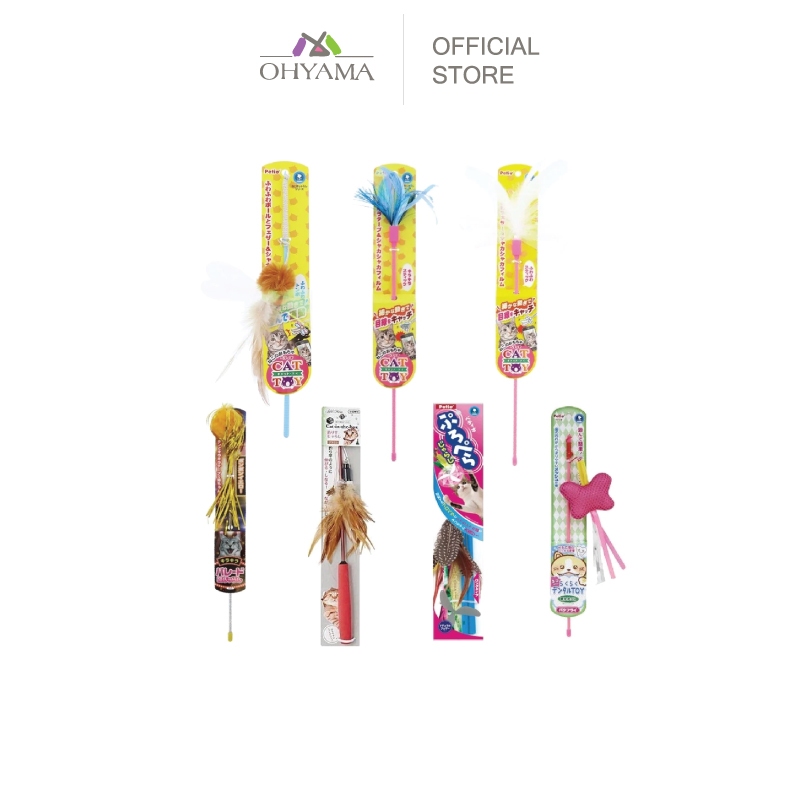 PETIO CAT TOY FLUFFY FEATHER WAND ไม้ตกแมว ของเล่นแมว มีหลายแบบให้เลือก