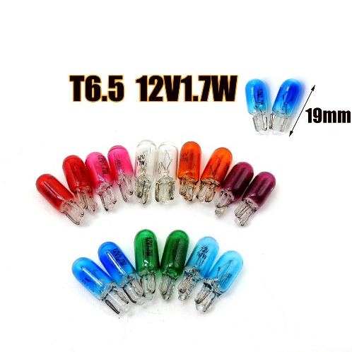 หลอดไฟเกียร์ หลอดไฟหน้าปัด หลอดไฟเรือนไมล์ T6.5  12v 1.7w (1คู่)พร้อมส่ง