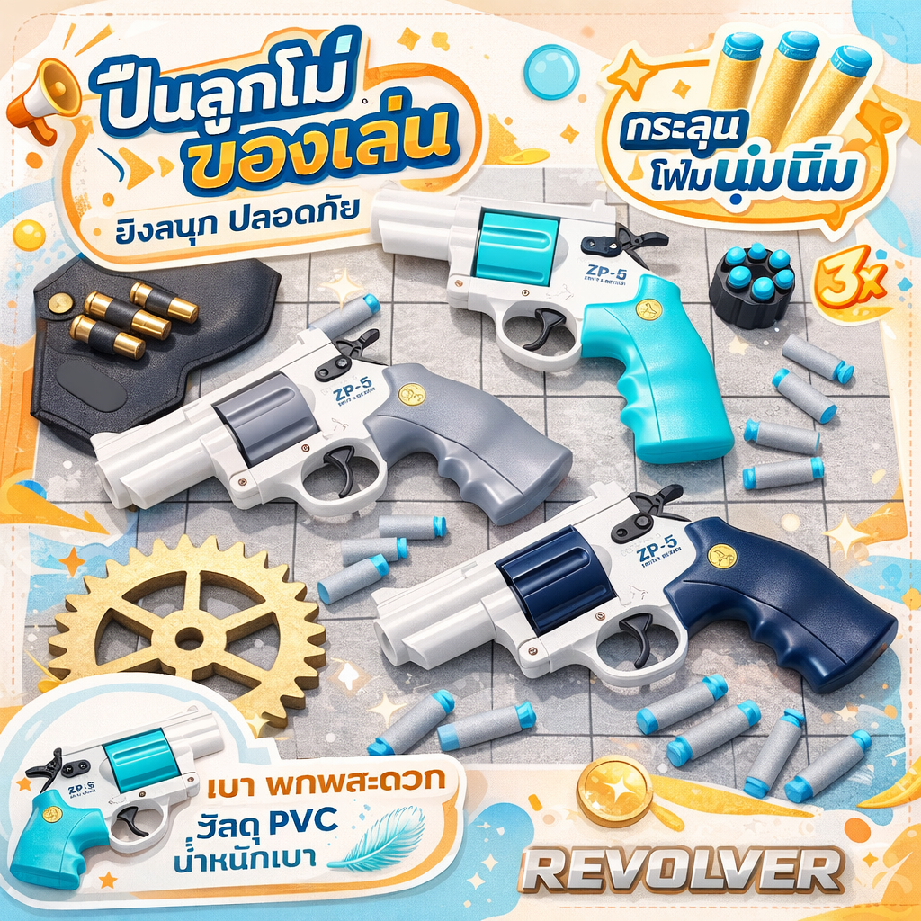 ZP5 ปืนของเล่นเด็ก PVC น้ำหนักเบา ปลอดภัย เหมาะสำหรับเด็ก 3+ ของเล่นเท่านั้น ไม่ใช่อาวุธ