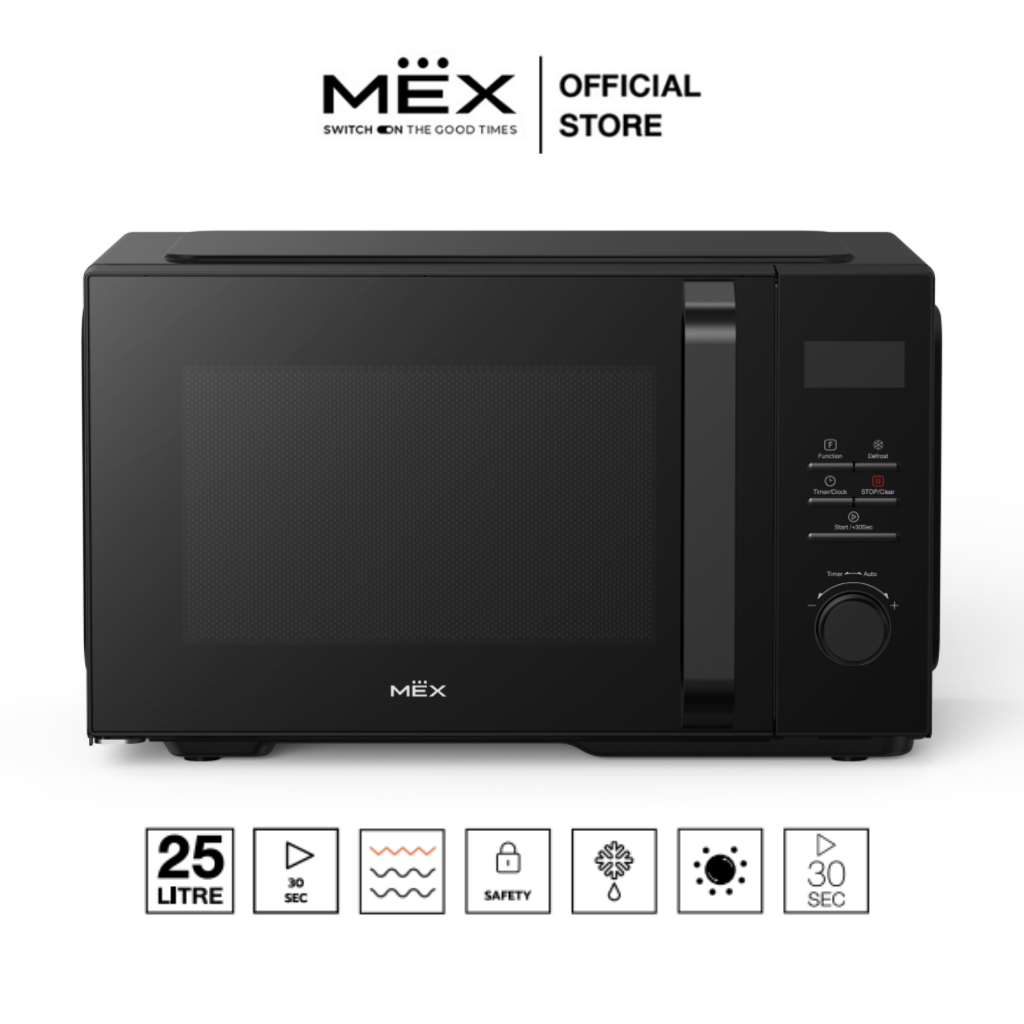 MEX เตาอบไมโครเวฟ พร้อมระบบย่าง รุ่น PMG225TP ความจุ 25 ลิตร (ชนิดตั้งโต๊ะ)