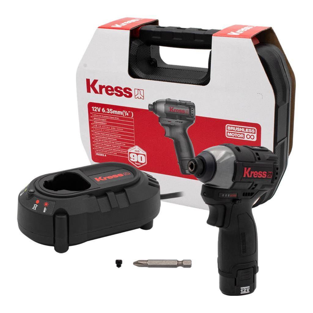ไขควงกระแทกไร้สาย 1/4" KRESS KU203.4 (12V)