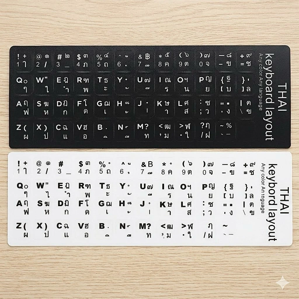 สติกเกอร์แป้นพิมพ์ภาษาไทย คอมพิวเตอร์ โน๊ตบุ๊ก อย่างดี ติดแน่น ติดทน ไม่ลอกหลุดง่าย สติกเกอร์คีย์บอร์ดภาษาไทย ส่งจากไทย