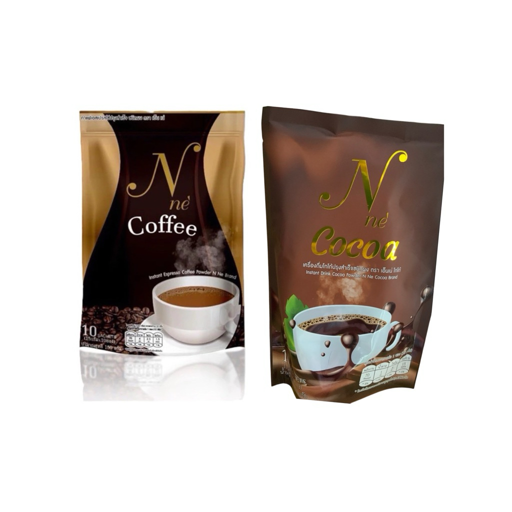 N Ne Coffee และ N Ne Cocoa ซึ่งเป็นเครื่องดื่มผงสำเร็จรูป ตรา เอ็นเน่