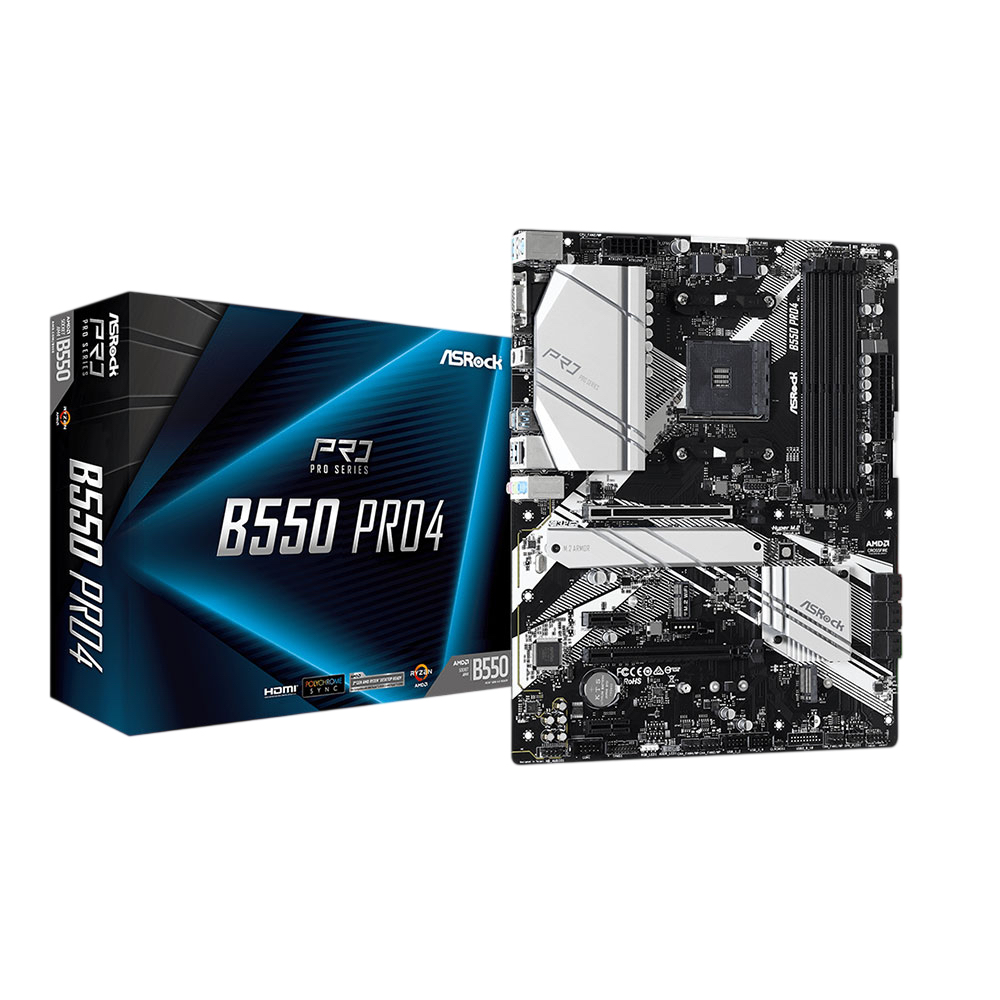 MainBoard (เมนบอร์ด) ASROCK AM4 B550M PRO4