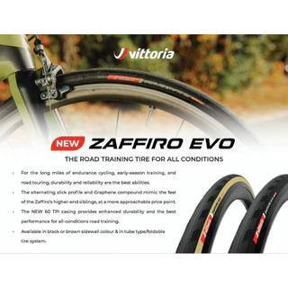 NEW2026 ยางนอกจักรยาน VITTORIA รุ่น ZAFFIRO EVO V G2 ขนาด 700x23c 25c 28c 30c 32c ขอบพับ มีสีแก้มดำ แก้มครีม