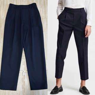 กางเกงยูนิโคล่ สีกรม ทรงสอบ🍀S เอว 26-30 นิ้ว🍀แบบสวม เอวหลังเ…