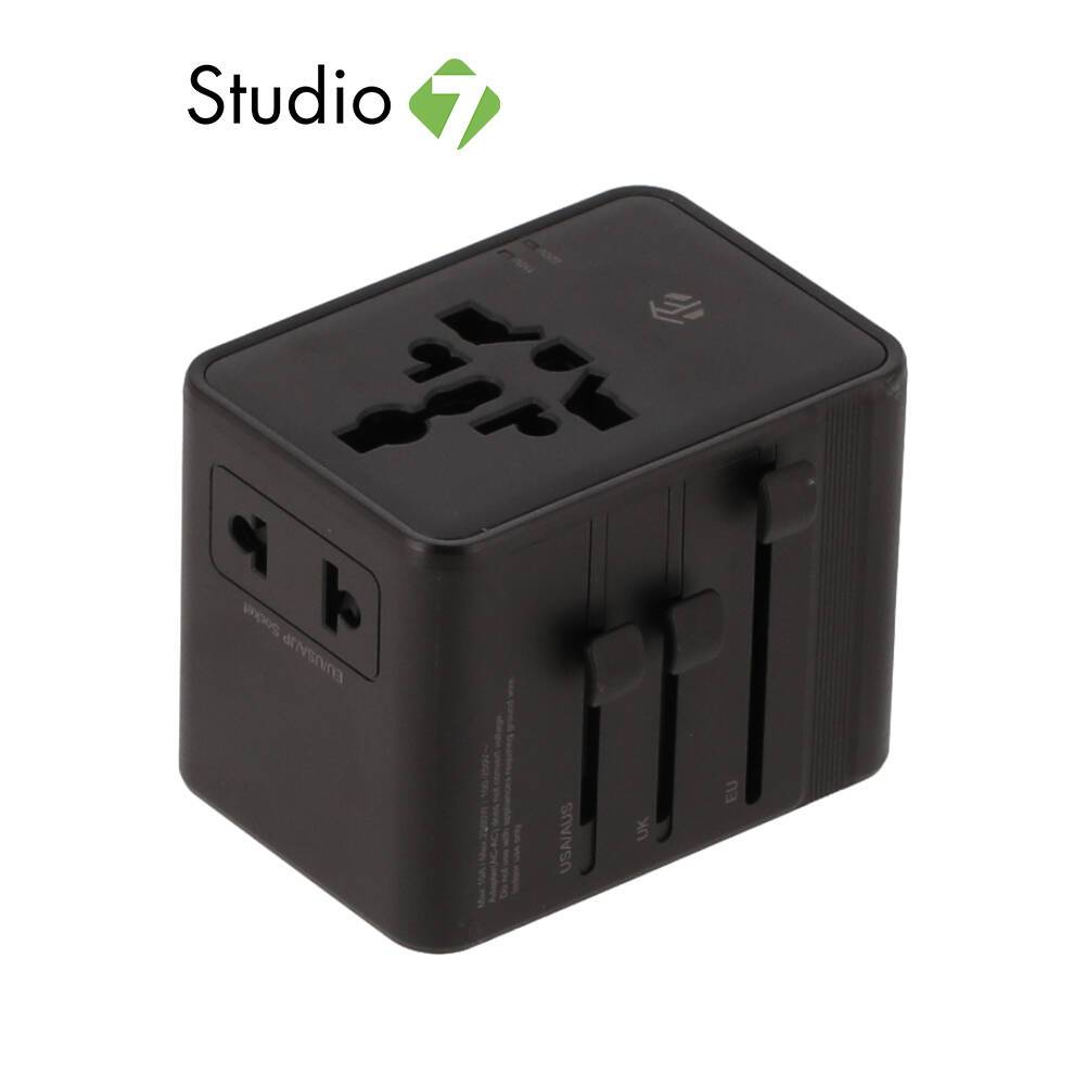 หัวแปลงปลั๊กไฟ TECHPRO Multifunction Universal Travel Adapter 45W GaN3 (TP-UA02) Black by Studio7