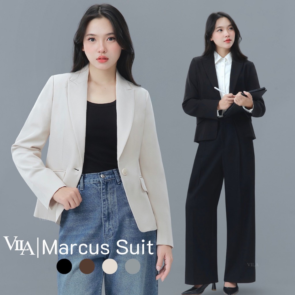 VILA | Marcus Suit VL126 เสื้อสูท Slim Fit (เฉพาะเสื้อ)