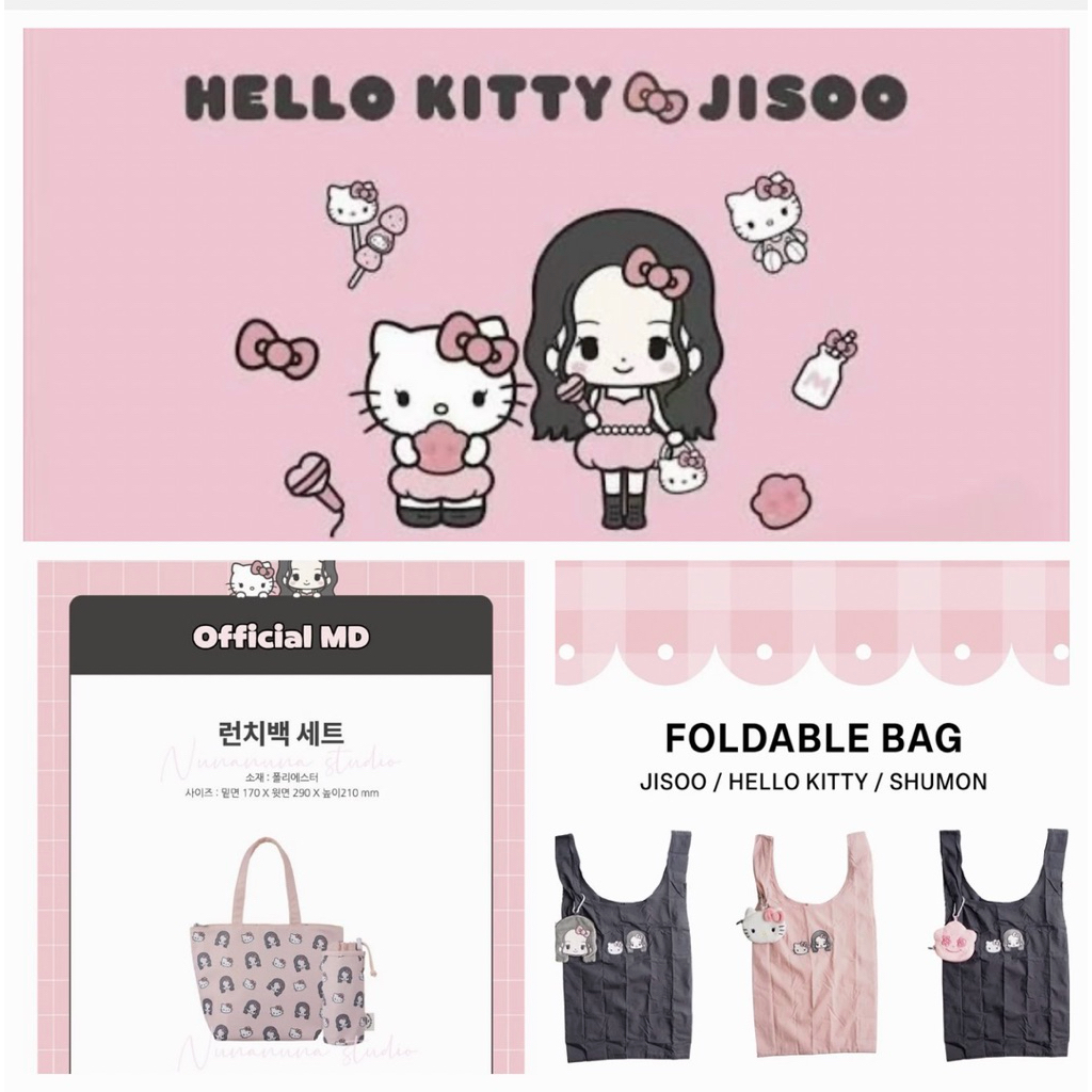 รวมกระเป๋า👜 HELLO KITTY x JISOO Pop-up 💗Limited💥 ของแท้💯ส่งจากไทย🚛 FOLDABLE & LUNCH BAG
