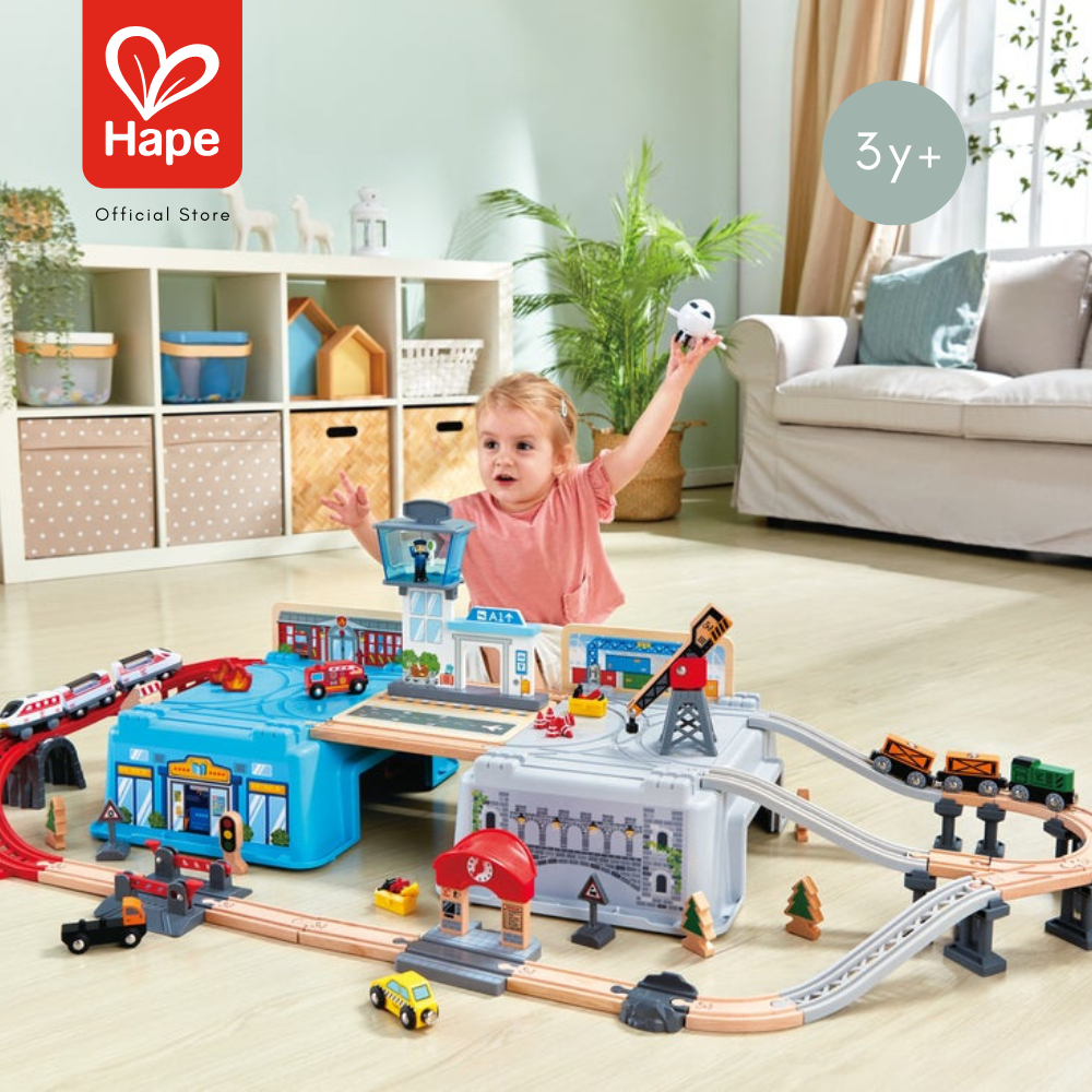 Hape Super City Scape Transport Bucket	รางรถไฟธีมในเมือง ชุดใหญ่จัดเต็ม พร้อมถังเก็บ	3Y+ รูปที่ 3